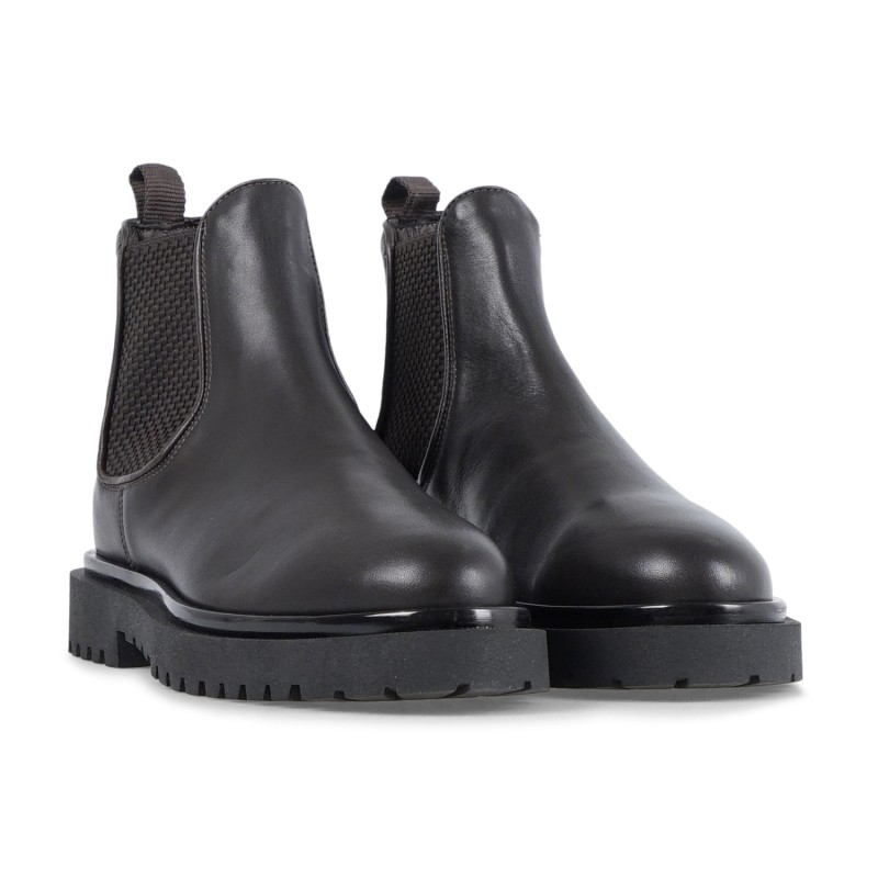 Enry Hobb's - Stivaletto marrone in pelle con elastico con para extralight per