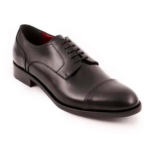 Calzoleria Marini - Scarpa derby nera con cuciture per uomo | 