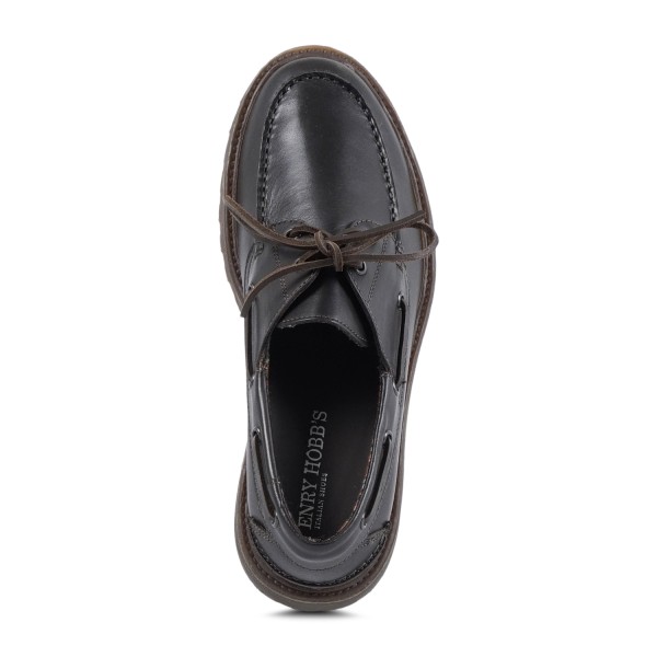 Enry Hobb's - Mocassino in pelle marrone con lacci per uomo | 23058-f-vr8