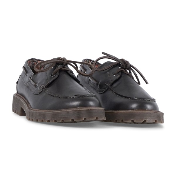 Enry Hobb's - Mocassino in pelle marrone con lacci per uomo | 23058-f-vr8