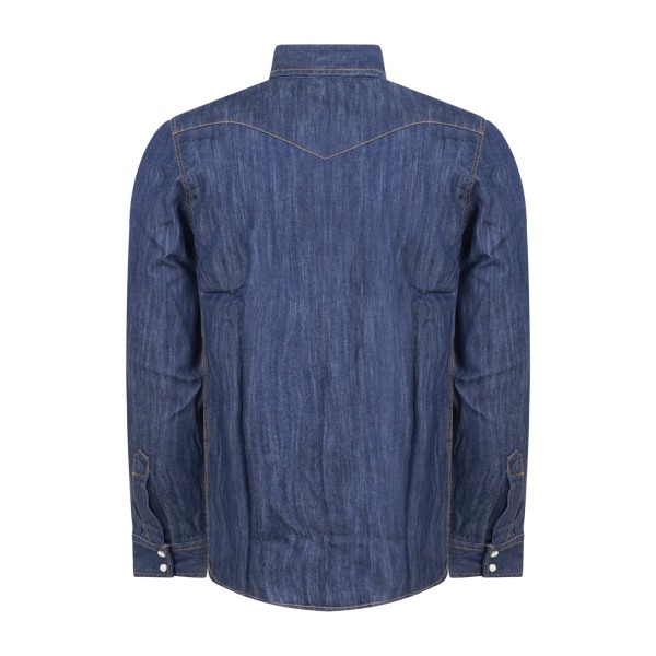 Roy Roger's - Camicia in jeans denim scuro Martin man manica lunga con tasche