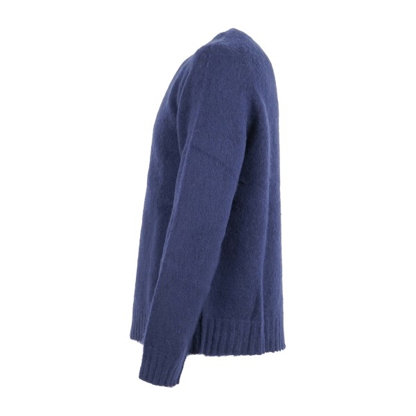 Roy Roger's - Maglione girocollo blu in pura lana Shetland per uomo |