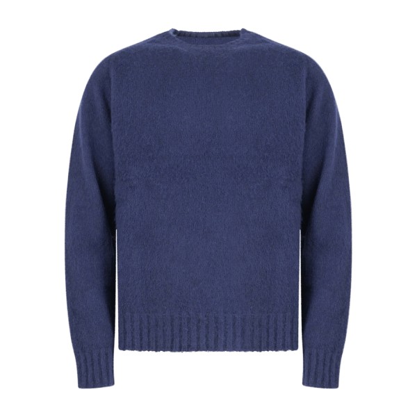 Roy Roger's - Maglione girocollo blu in pura lana Shetland per uomo |