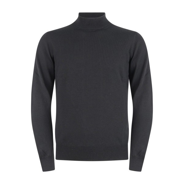 Gran Sasso - Lupetto nero in lana extrafine merinos per uomo | lupo m/l 55155