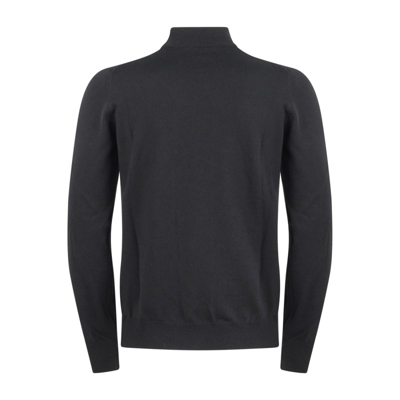 Gran Sasso - Lupetto nero in lana extrafine merinos per uomo | lupo m/l 55155