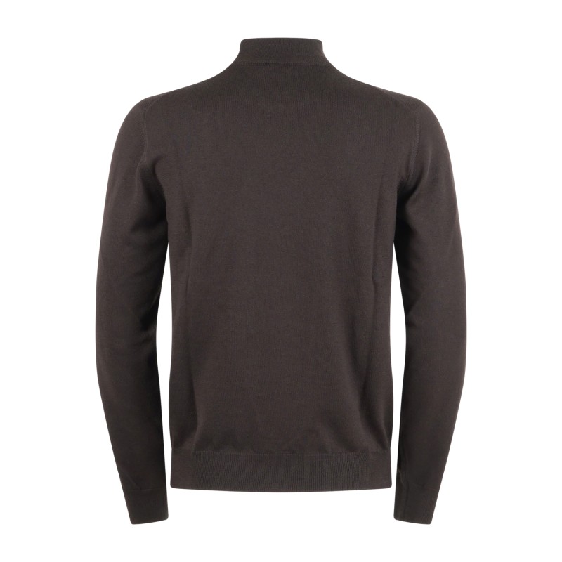 Gran Sasso - Lupetto marrone in lana extrafine merinos per uomo | lupo m/l