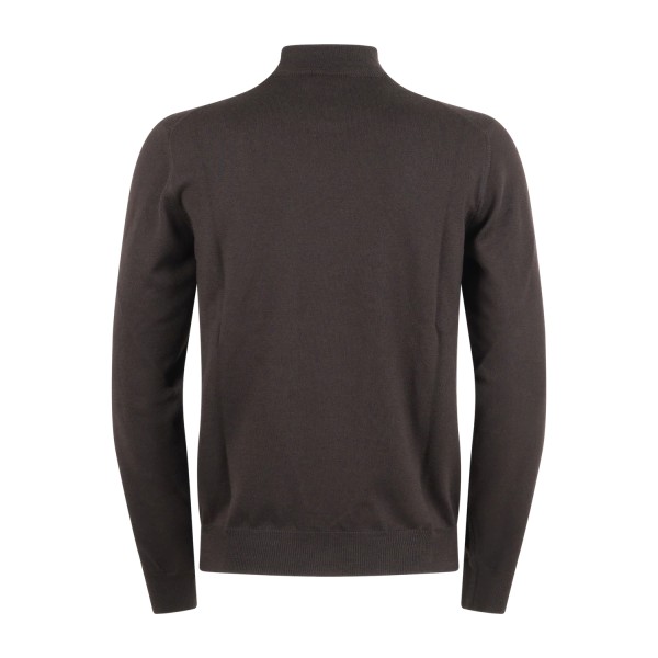 Gran Sasso - Lupetto marrone in lana extrafine merinos per uomo | lupo m/l