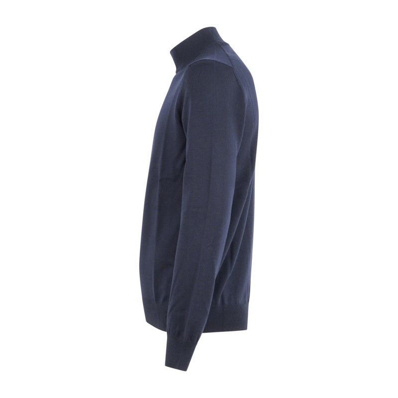 Gran Sasso - Lupetto blu in lana extrafine merinos per uomo | lupo m/l 55155