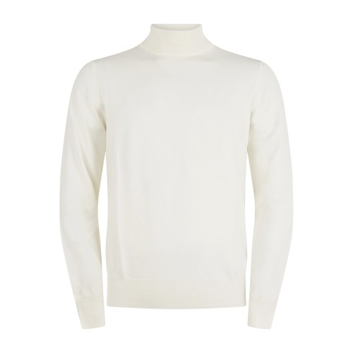 Gran Sasso - Lupetto bianco in lana extrafine merinos per uomo | lupo m/l 55155