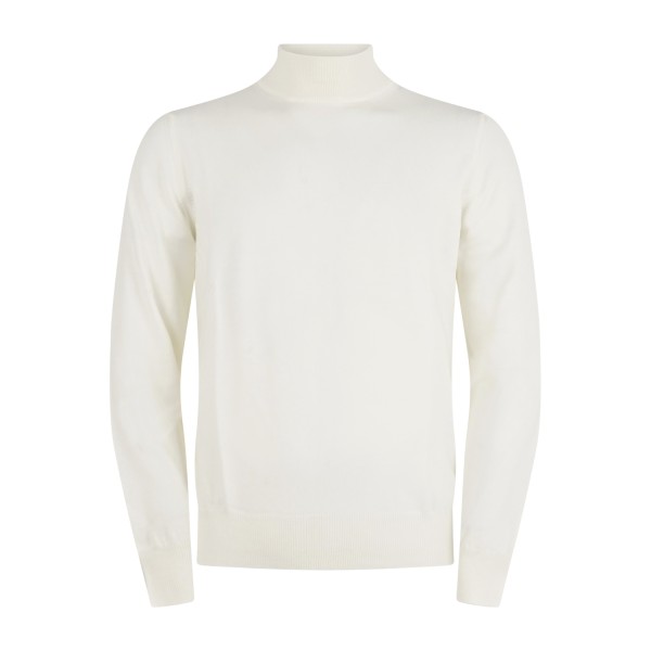 Gran Sasso - Lupetto bianco in lana extrafine merinos per uomo | lupo m/l 55155