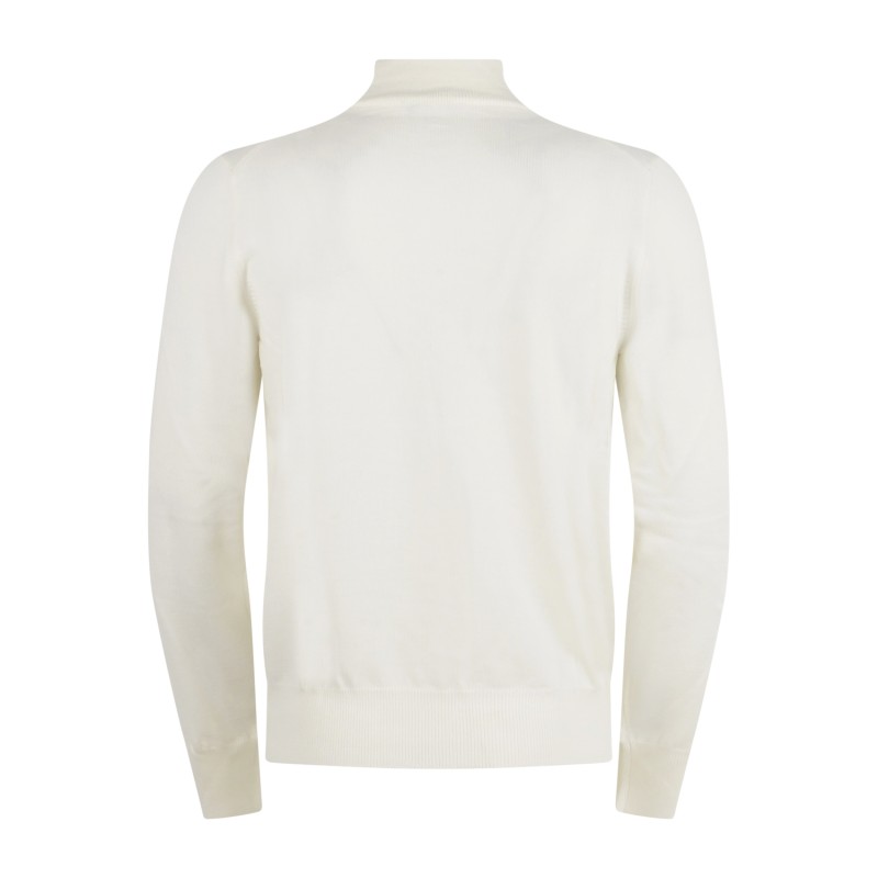 Gran Sasso - Lupetto bianco in lana extrafine merinos per uomo | lupo m/l 55155