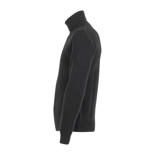 Luca Bertelli - Dolcevita nero con lavorazione a nido d'ape per uomo | m51524 2