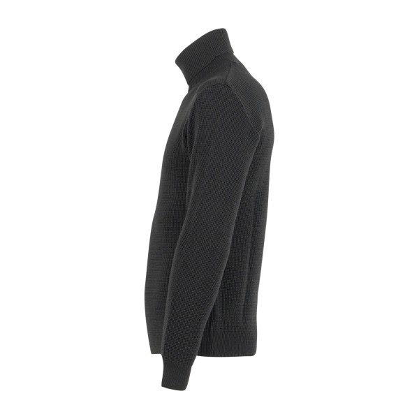 Luca Bertelli - Dolcevita nero con lavorazione a nido d'ape per uomo | m51524