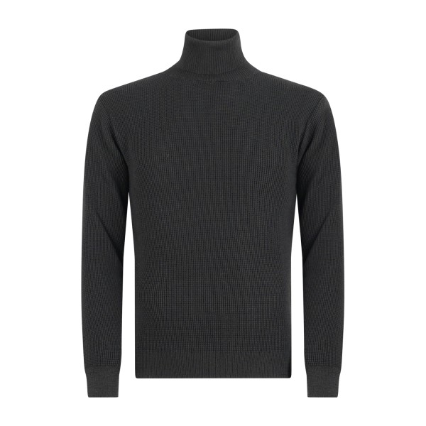 Luca Bertelli - Dolcevita nero con lavorazione a nido d'ape per uomo | m51524