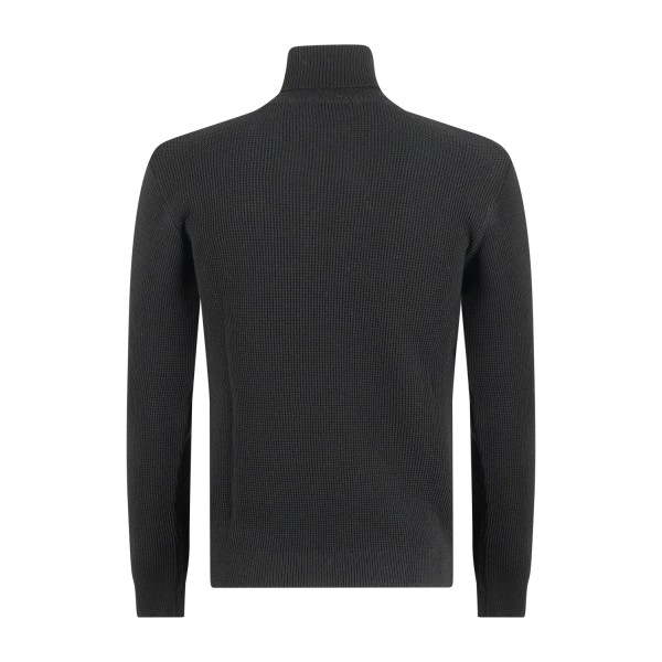 Luca Bertelli - Dolcevita nero con lavorazione a nido d'ape per uomo | m51524