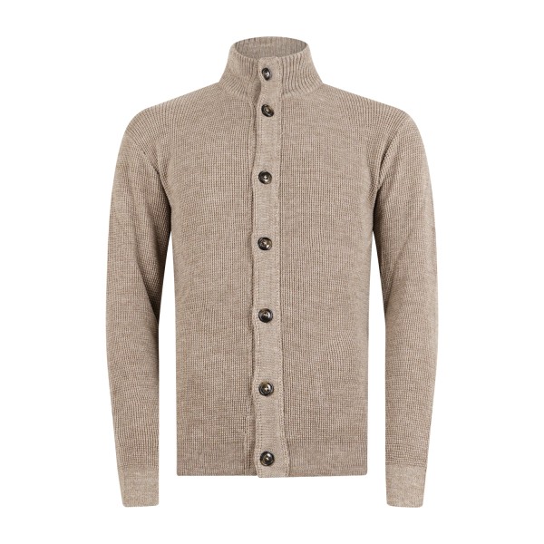 Luca Bertelli - Cardigan beige in lana per uomo | m51525 tortora