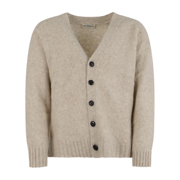 Roy Roger's - Cardigan beige in pura lana Shetland per uomo | rr673cm891510