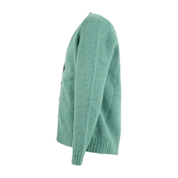 Roy Roger's - Cardigan verde in pura lana Shetland per uomo | rru90119cm891510