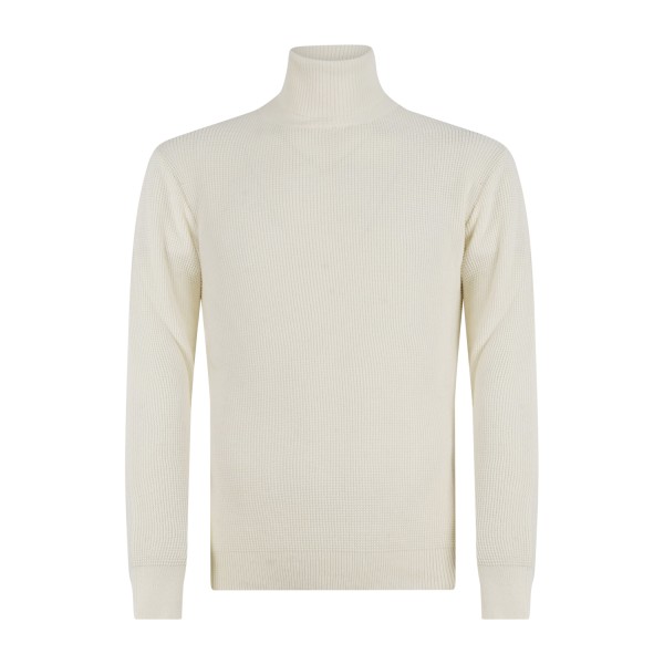 Luca Bertelli - Dolcevita bianco con lavorazione a nido d'ape per uomo | m51524