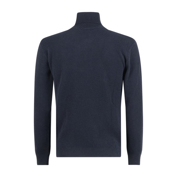 Luca Bertelli - Dolcevita blu con lavorazione a nido d'ape per uomo | m51524