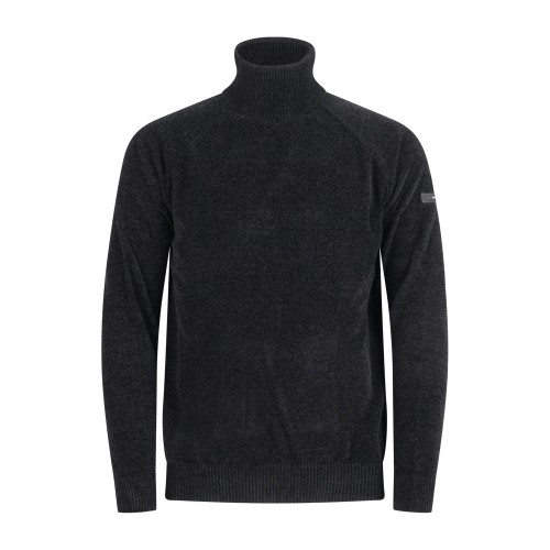 Unity - Dolcevita nero in ciniglia con filati tecnici per uomo | kn-popov cheni