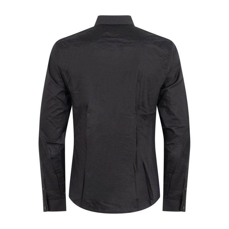 Armani Exchange - Camicia nera con logo ricamato sul petto per uomo | 8nzc31