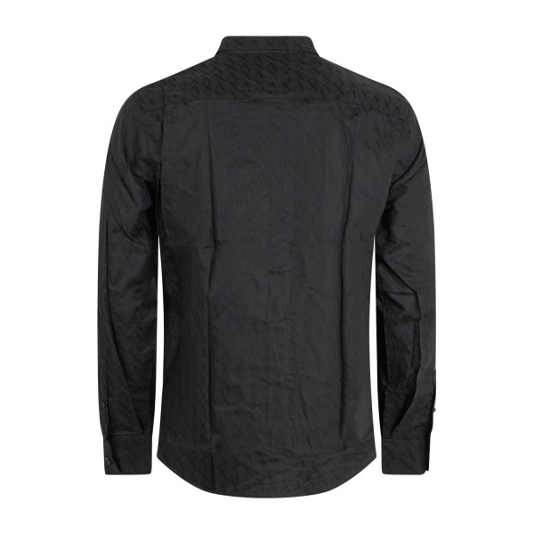 Armani Exchange - Camicia nera con logo all-over A|X tono su tono per uomo |