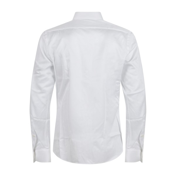 Xacus - Camicia bianca in tessuto jersey di cotone filo di scozia tailor fit Xacus - Camicia bianca in tessuto jersey di cotone filo di scozia tailor fit