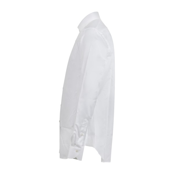 Xacus - Camicia bianca in tessuto jersey di cotone filo di scozia tailor fit Xacus - Camicia bianca in tessuto jersey di cotone filo di scozia tailor fit