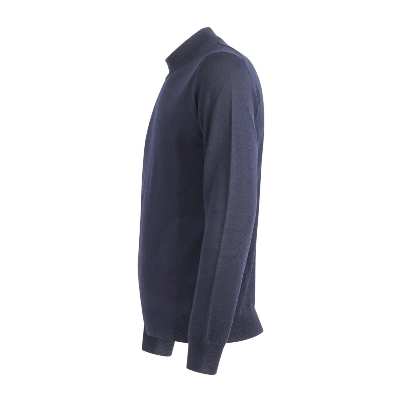 +39 Masq - Lupetto blu in lana merino extrafine per uomo | m5625-5004 650blu