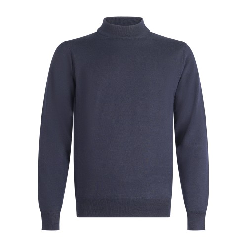 +39 Masq - Lupetto blu in lana merino extrafine per uomo | m5625-5004 650blu
