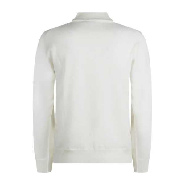 +39 Masq - Lupetto bianco in lana merino extrafine per uomo | m5625-5004