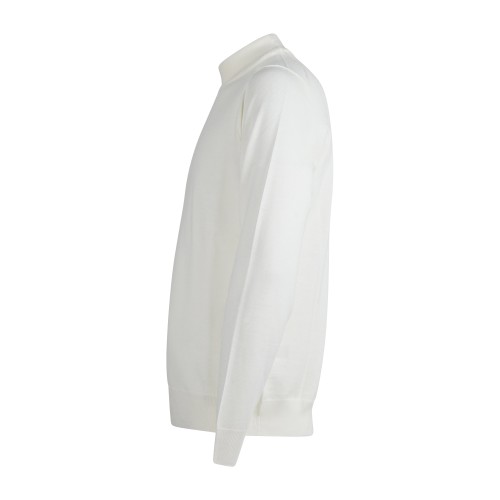 +39 Masq - Lupetto bianco in lana merino extrafine per uomo | m5625-5004 2