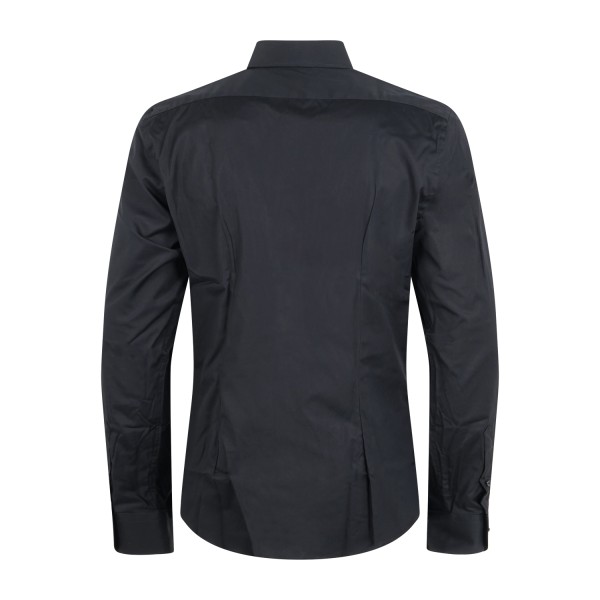 Xacus - Camicia nera in cotone stretch evolution fit per uomo | 358ml 16113.003