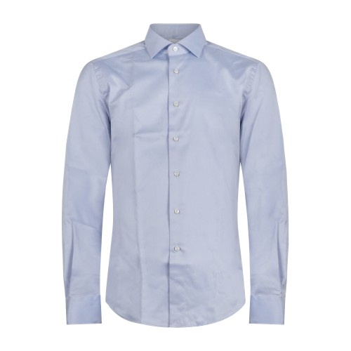 Xacus - Camicia celeste travel shirt in cotone evolution fit per uomo | wf358ml