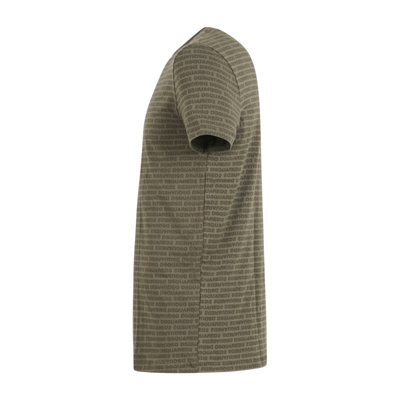 Dsquared2 - T-shirt verde manica corta a fantasia allover per uomo | d9m206050