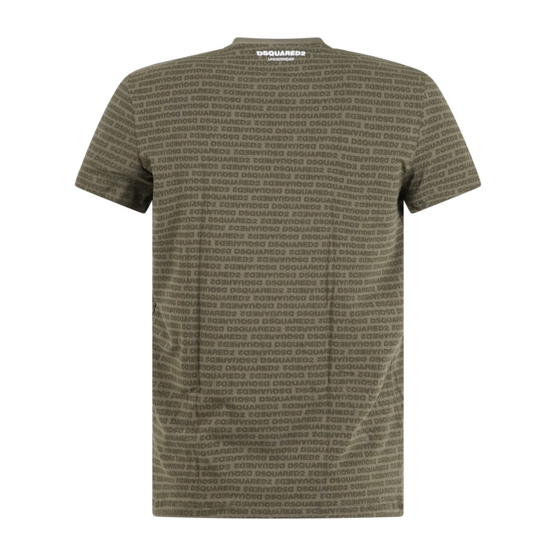 Dsquared2 - T-shirt verde manica corta a fantasia allover per uomo | d9m206050