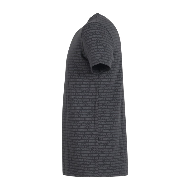 Dsquared2 - T-shirt nera manica corta a fantasia allover per uomo | d9m206050
