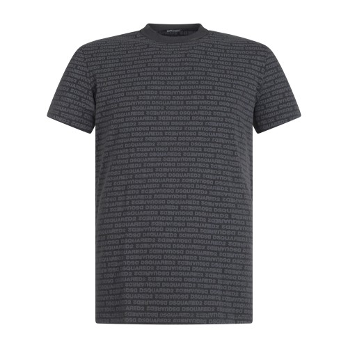 Dsquared2 - T-shirt nera manica corta a fantasia allover per uomo | d9m206050