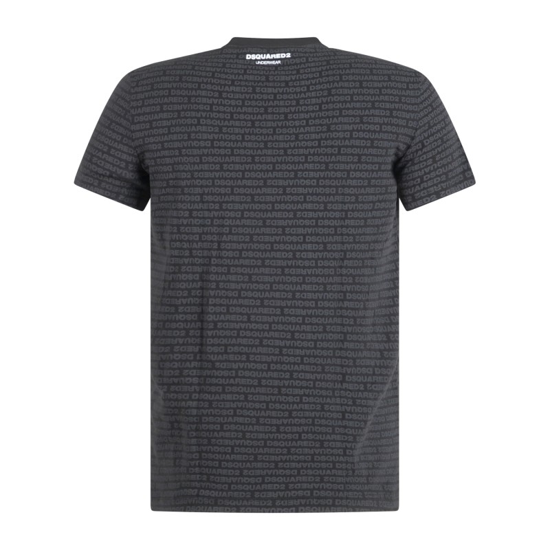 Dsquared2 - T-shirt nera manica corta a fantasia allover per uomo | d9m206050