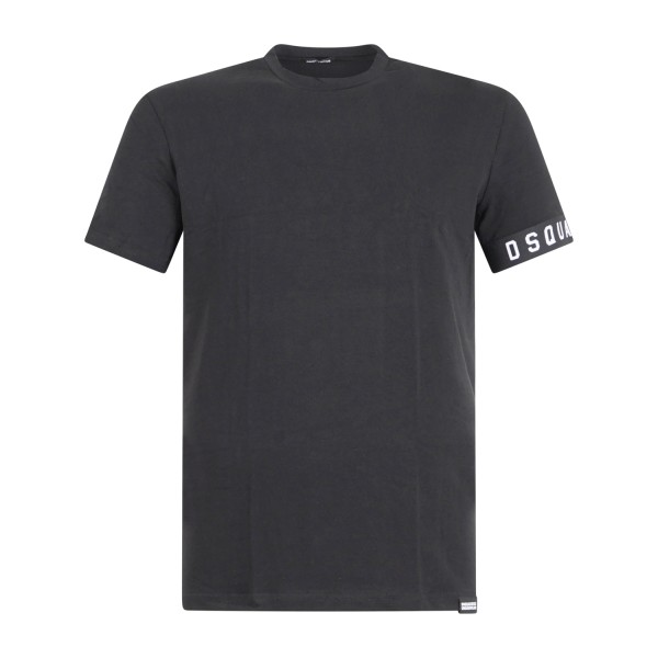 Dsquared2 - T-shirt nera Day & Night manica corta con banda logo sulla manica