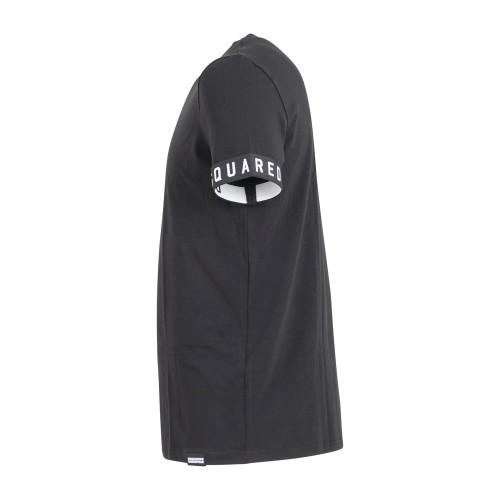 Dsquared2 - T-shirt nera Day & Night manica corta con banda logo sulla manica 2