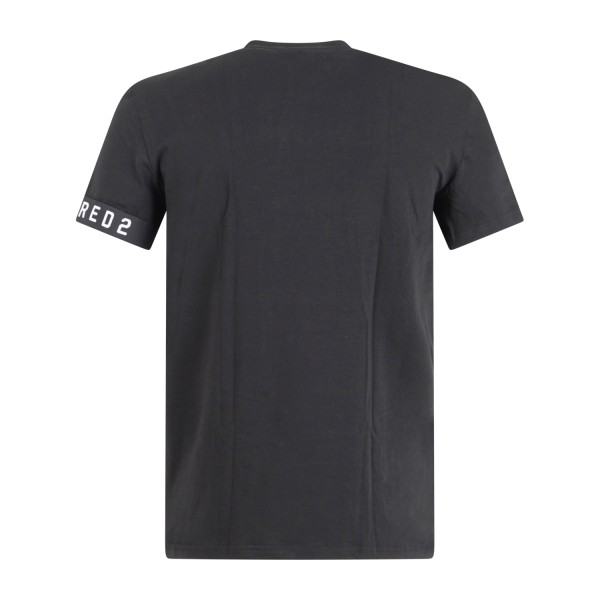 Dsquared2 - T-shirt nera Day & Night manica corta con banda logo sulla manica