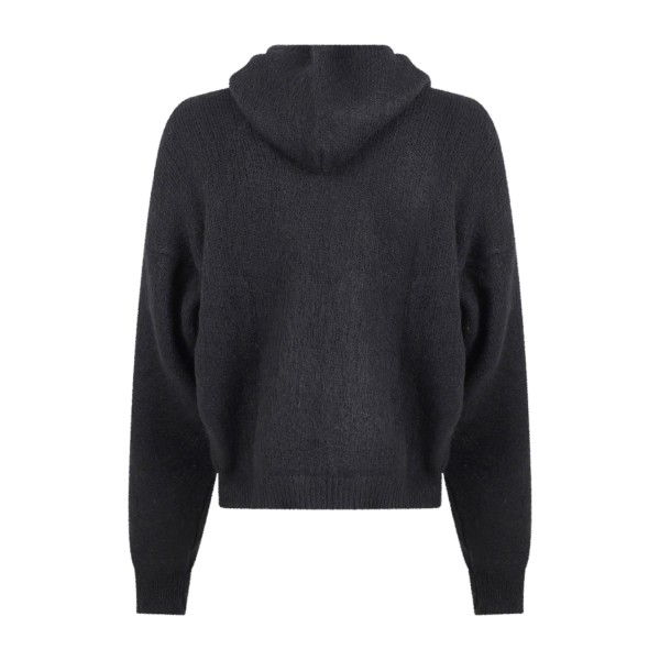 Marsem - Maglione nero con cappuccio in mohair vestibilità over per uomo |