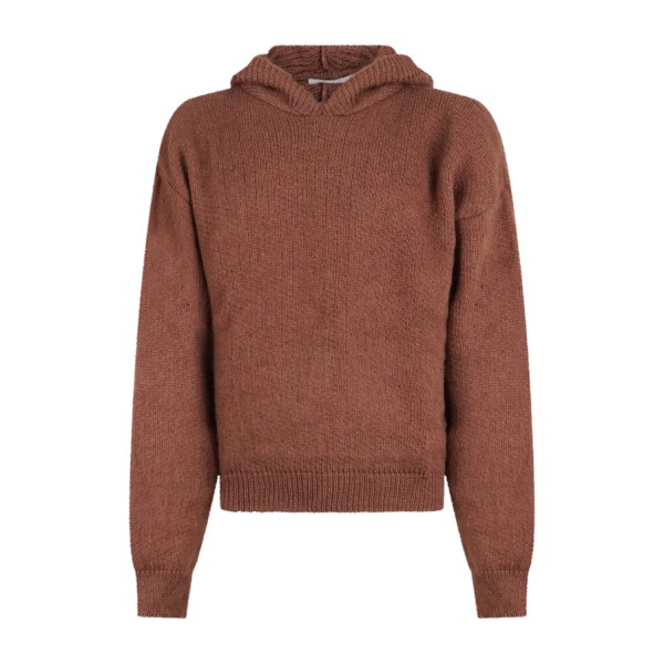 Marsem - Maglione marrone con cappuccio in mohair vestibilità over per uomo |