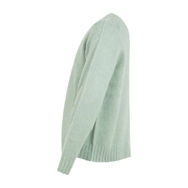 Roy Roger's - Maglione girocollo verde in pura lana Shetland per uomo |