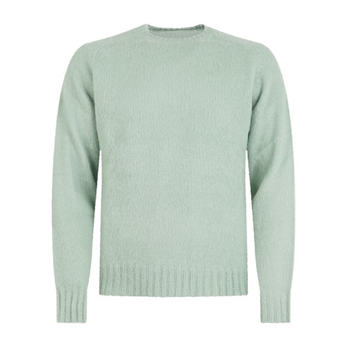 Roy Roger's - Maglione girocollo verde in pura lana Shetland per uomo |