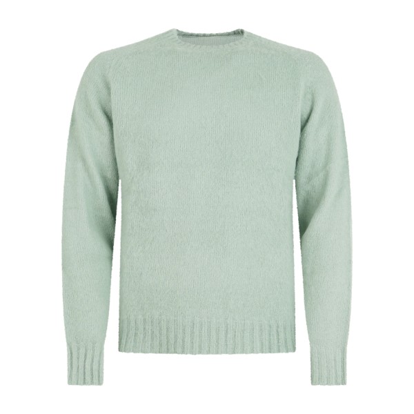 Roy Roger's - Maglione girocollo verde in pura lana Shetland per uomo |