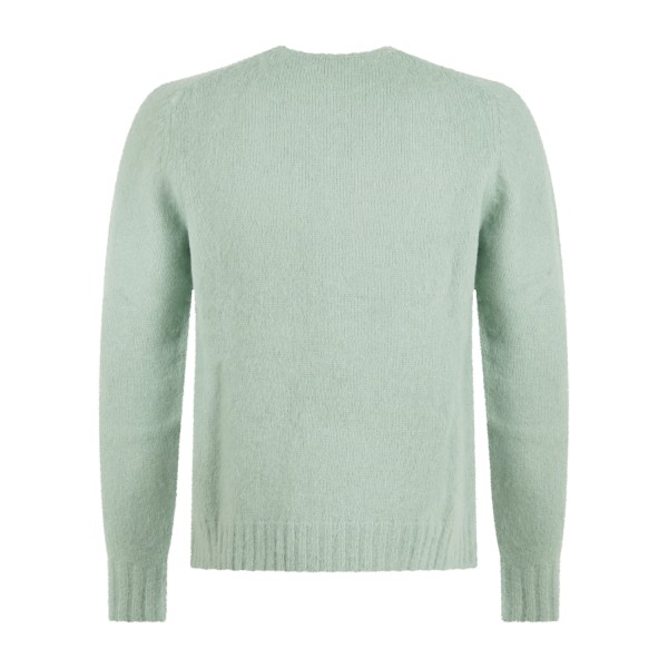 Roy Roger's - Maglione girocollo verde in pura lana Shetland per uomo |