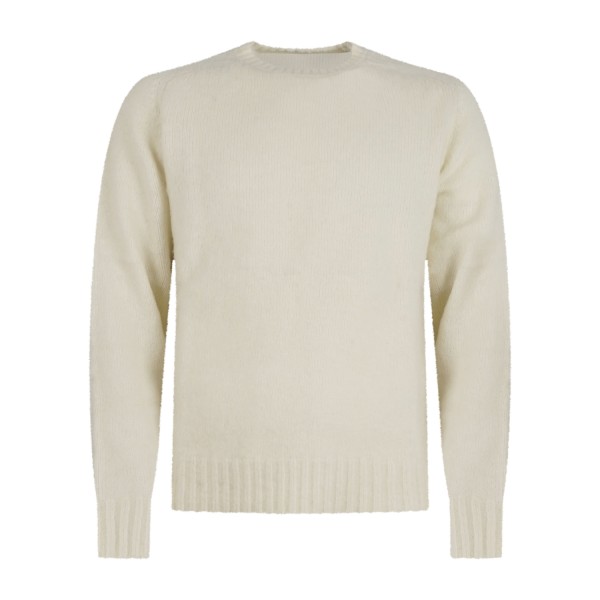 Roy Roger's - Maglione girocollo bianco in pura lana Shetland per uomo |